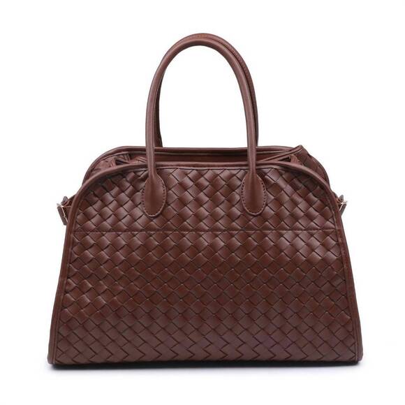 NEW URBAN EXPRESSIONS rhonda woven tote in chocolate